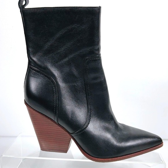 Veronica Beard Shoes - Veronica Beard Size 9 LOGAN Ankle Boots Black Leather Side Zip Women's